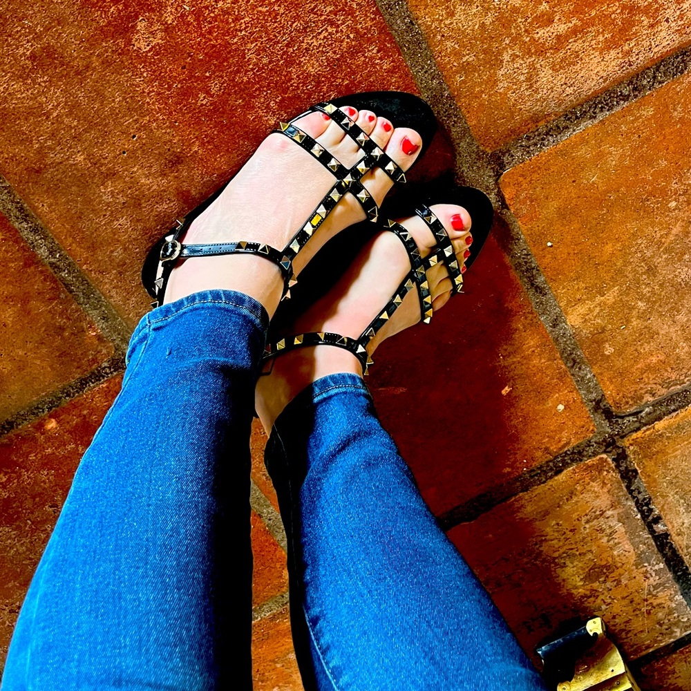 Valentino Rockstud jelly sandals 40